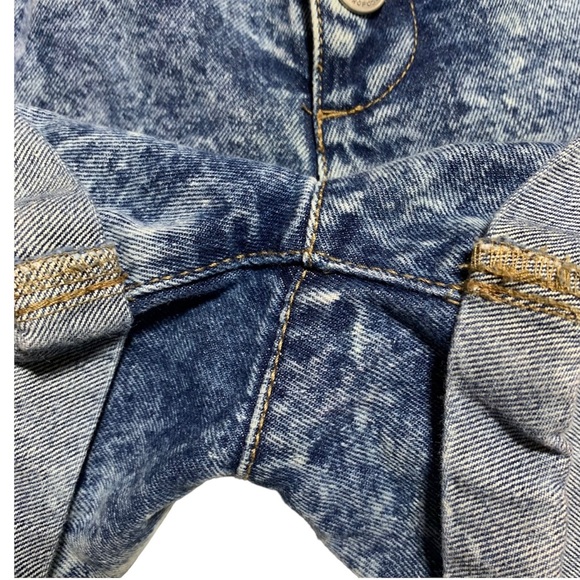 AERO Blue Paper Bag Button Fly Rolled Up Hem Jean Short Size Medium - Picture 6 of 12